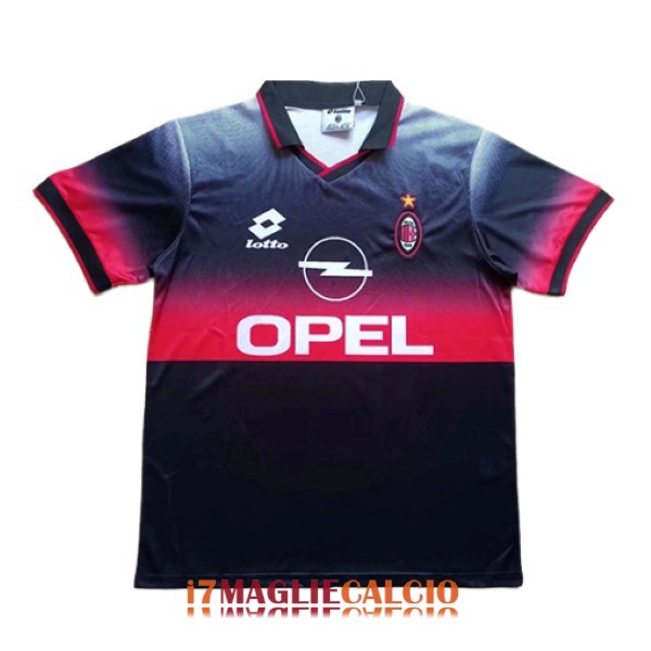 maglia ac milan retro opel formazione nero rosso 1996-1997