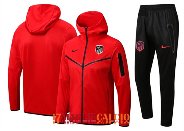 giacca con cappuccio atletico madrid rosso 2022-2023