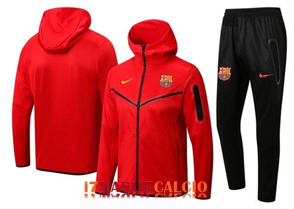 giacca con cappuccio barcellona rosso 2022-2023