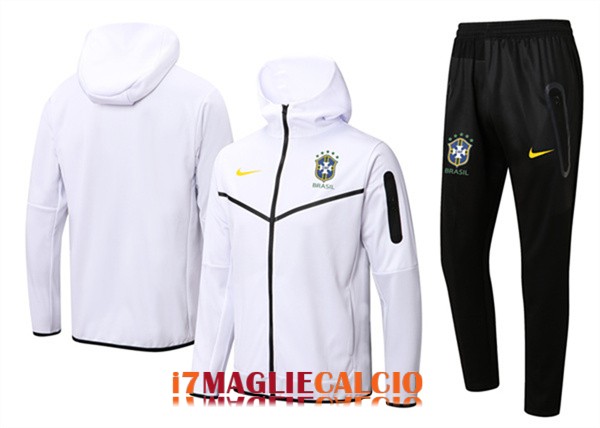 giacca con cappuccio brasile bianco 2022-2023