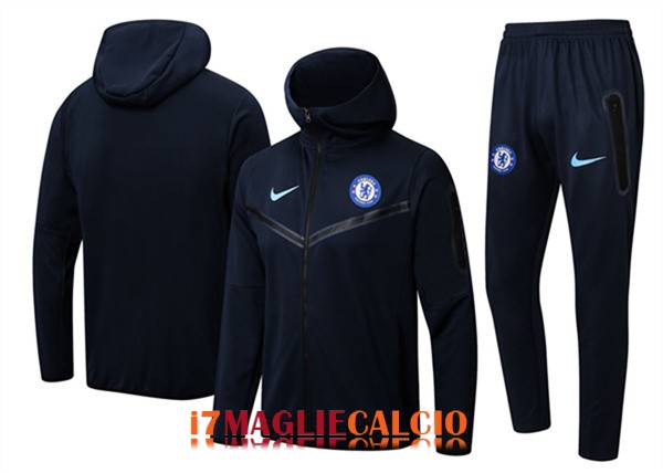 giacca con cappuccio chelsea blu scuro 2022-2023