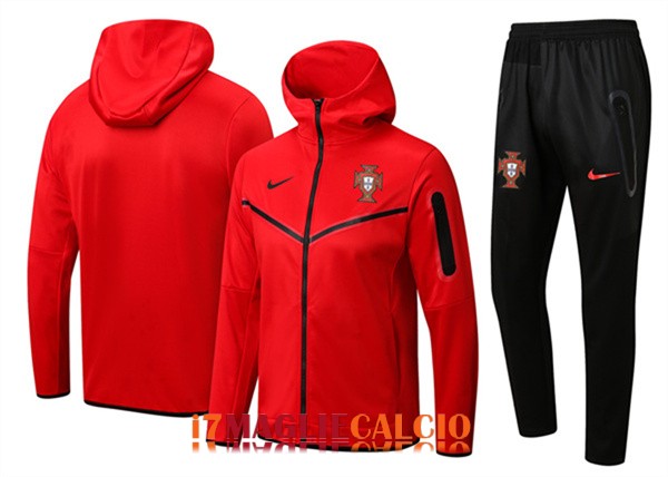 giacca con cappuccio portogallo rosso 2022-2023
