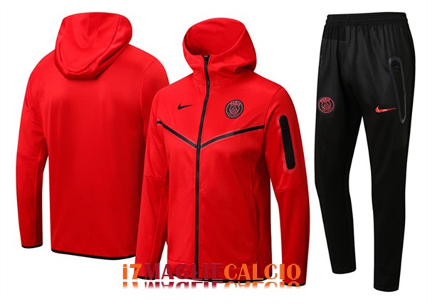 giacca con cappuccio psg rosso 2022-2023