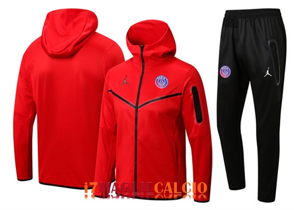 giacca con cappuccio psg rosso jordan 2022-2023