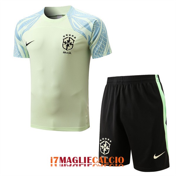maglia brasile formazione set completo verde chiaro blu chiaro 2022-2023