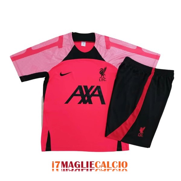 maglia liverpool formazione set completo rosa rosso nero 2022-2023