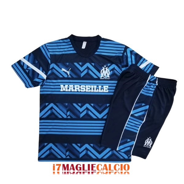 maglia marsiglia formazione set completo blu chiaro blu scuro 2022-2023
