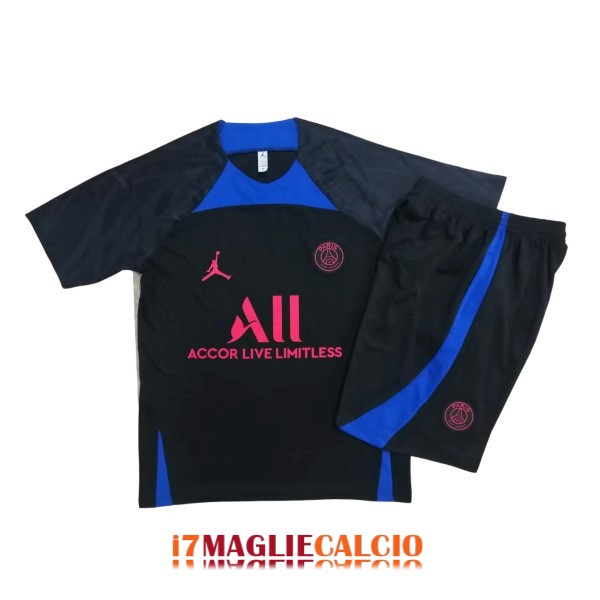 maglia psg formazione set completo nero blu chiaro rosa 2022-2023