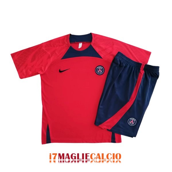 maglia psg formazione set completo rosso blu scuro 2022-2023