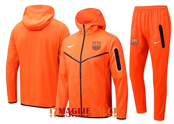 giacca con cappuccio barcellona arancione 2022-2023