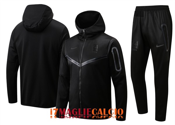 giacca con cappuccio corea nero 2022-2023