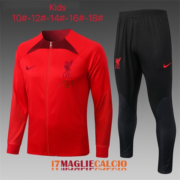 giacca bambini liverpool rosso nero 2022-2023