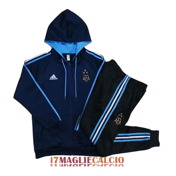 giacca con cappuccio argentina blu scuro 3 stelle 2022-2023
