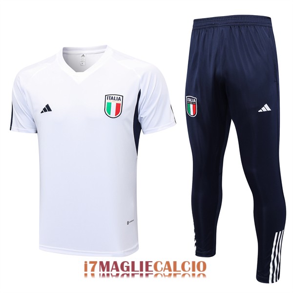 maglia italia formazione set completo bianco blu 2023-2024