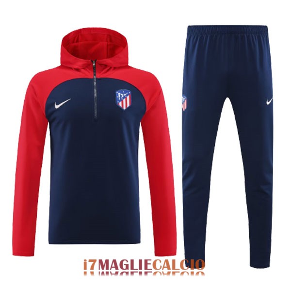 giacca con cappuccio atletico madrid rosso blu 2023-2024