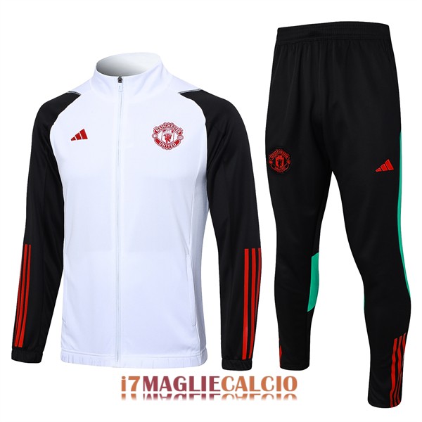giacca manchester united bianco nero rosso 2023-2024
