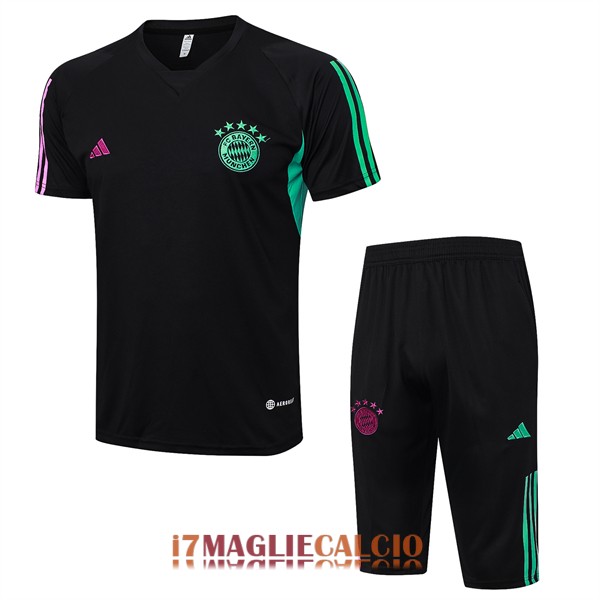maglia bayern munich formazione set completo nero verde rosa 2023-2024