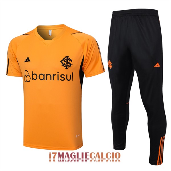 maglia sport club internacional formazione set completo arancione nero (1) 2023-2024