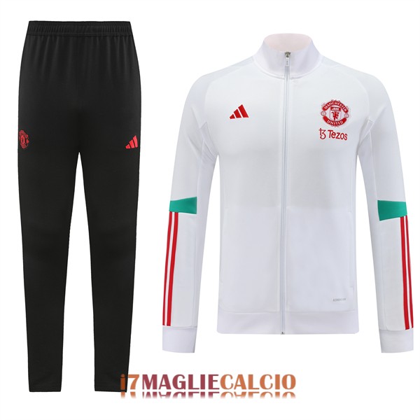 giacca manchester united bianco verde rosso 2023-2024