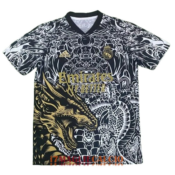 maglia real madrid edizione speciale dragon bianco oro nero 2023-2024