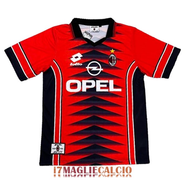 maglia ac milan retro opel formazione rosso nero 1997-1998