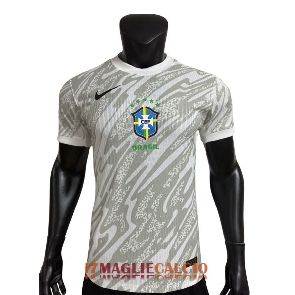 maglia brasile portiere versione player grigio bianco 2024-2025