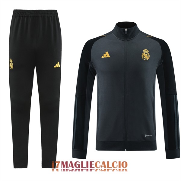 giacca real madrid grigio scuro 2023-2024