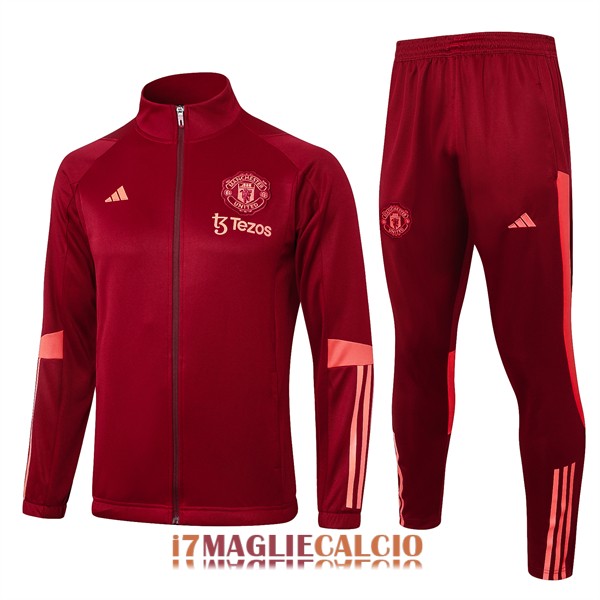 giacca manchester united rosso scuro 2023-2024