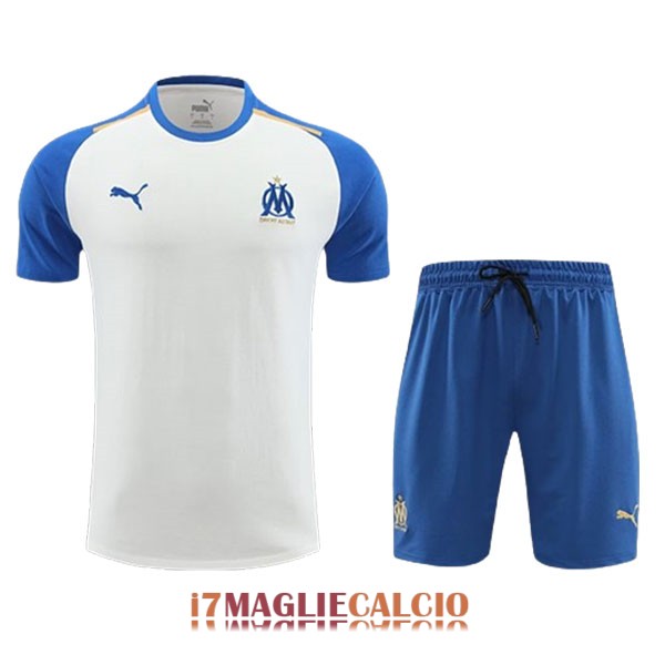 maglia marsiglia formazione set completo bianco blu 2023-2024