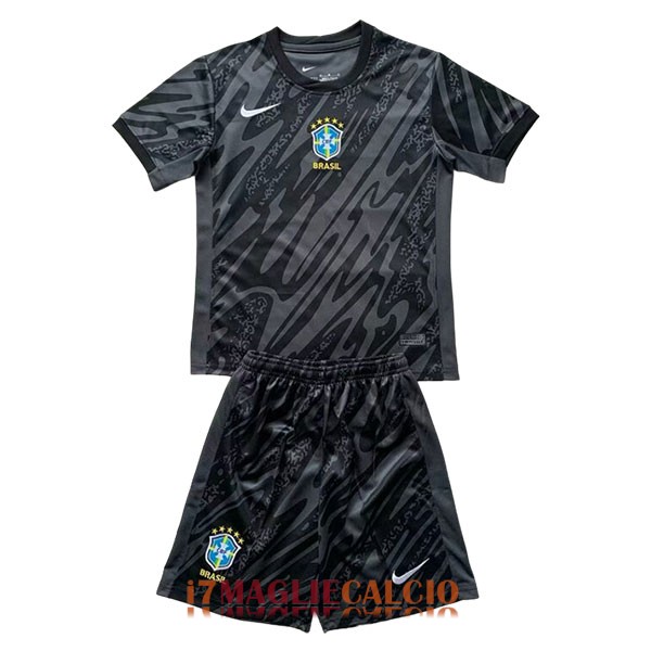 maglia brasile bambini portiere nero grigio 2024-2025