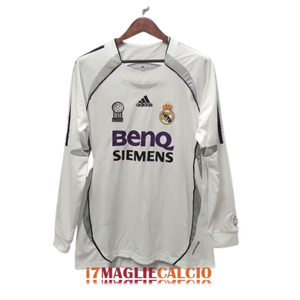 maglia Real madrid retro benq siemens manica lunga casa 2006-2007