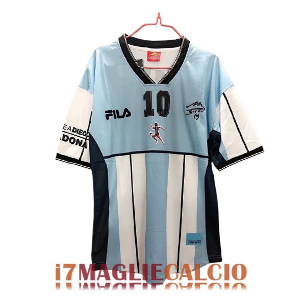 maglia argentina retro edizione speciale Maradona blu bianco 2001